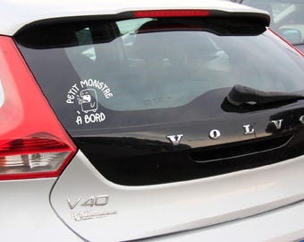 Monster on board - Children on board - Funny baby sticker - Car sticker - Baby adhesive - Baby on board sticker