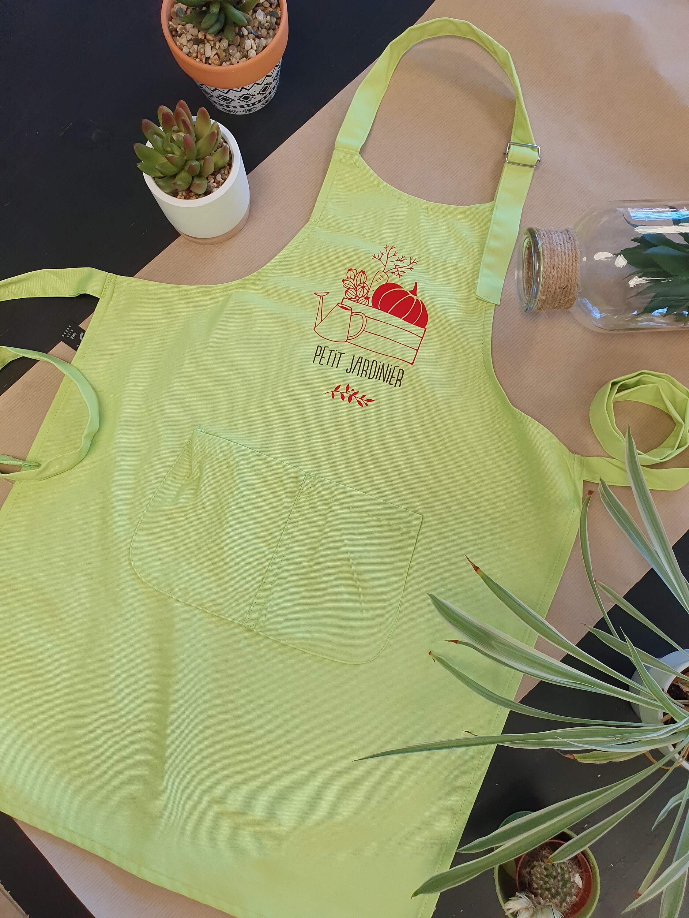 Tablier Enfant - Jardinage Cadeau Personnalisé Équipement Jardin Accessoire Tablier Personnalisé