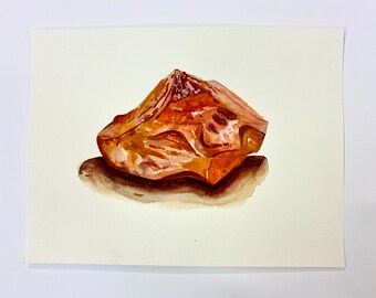 Carnelian Crystal Watercolor