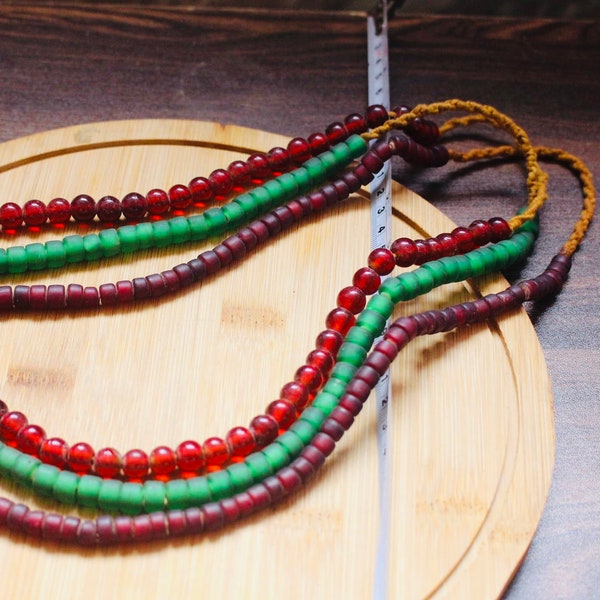 Tibetan glass Beads / Vintage Recycled Glass Beads / Handmade Old Glass beads / Necklace / DIY Jewelry / Nepal / Tibet / 8mm