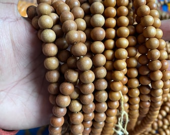 Sandalwood malabeads -6mm -8mm-10mm -108beads-wooden Necklace-diy