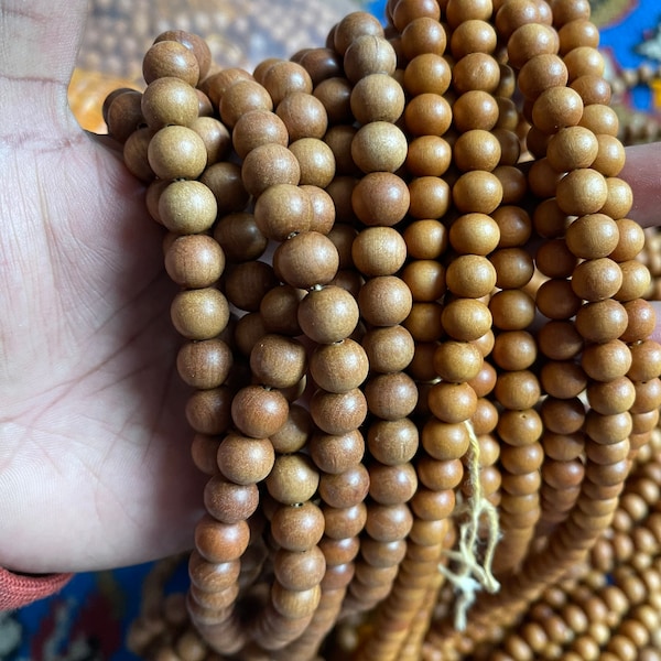 Sandalwood malabeads -6mm -8mm-10mm -108beads-wooden Necklace-diy