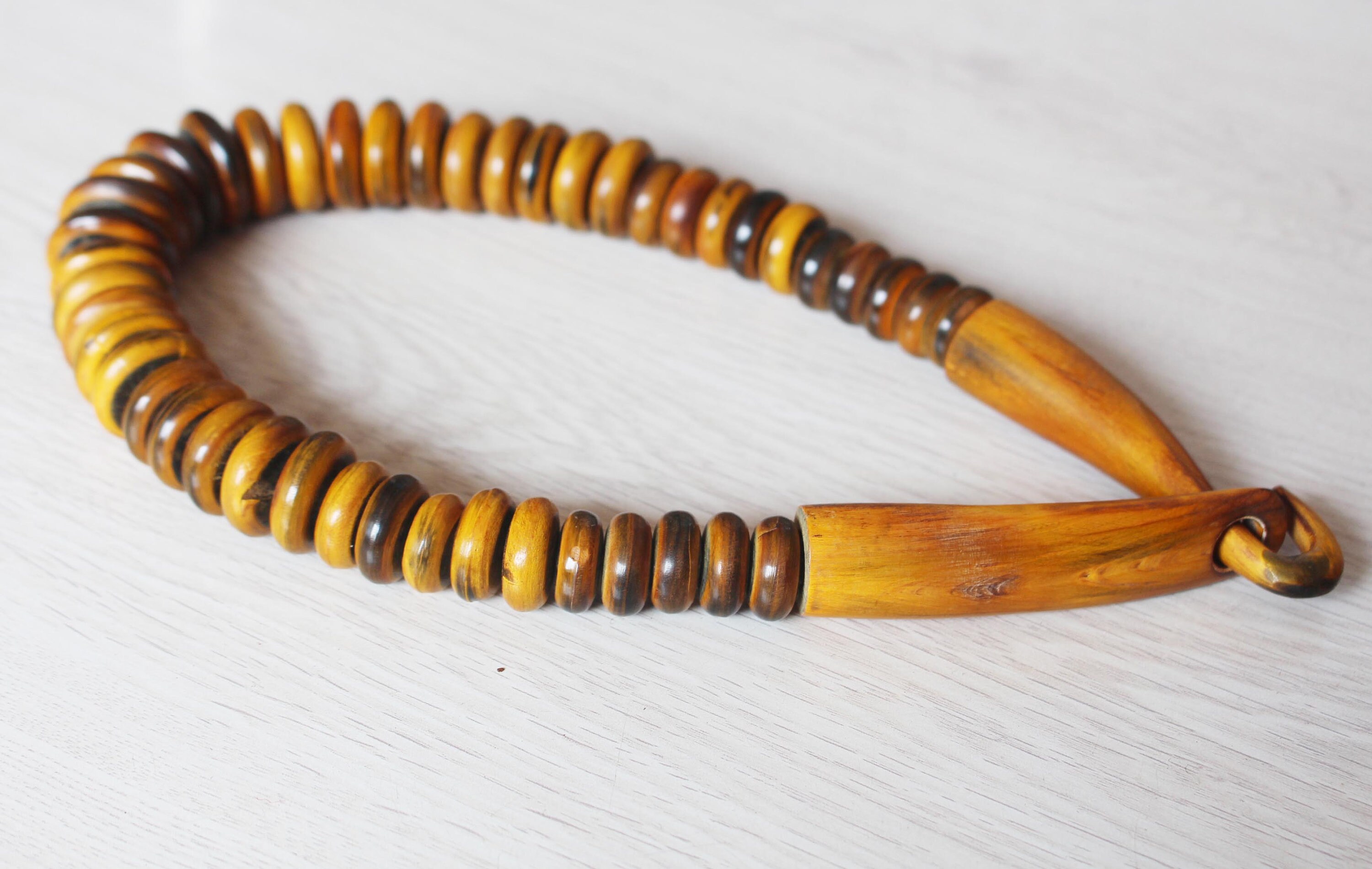 Horn Spacer Beads / 1525mm Yellow Brown Yak Horn Necklace / Etsy