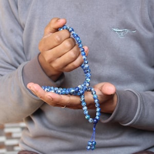 Blue Sodalite / 8mm gemstone mala / Buddhist yoga jewelry / prayer mala