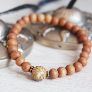Sandelholz 8 mm Armbänder / Meditation / Buddha Gebet Mala / Nepal Yoga Geschenke Schmuck