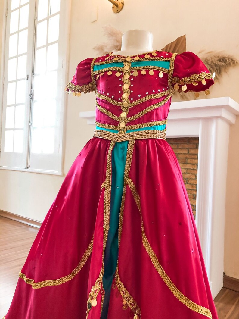 Disney Aladdin Inspired Jasmine Princess Costume Set Birthday Etsy