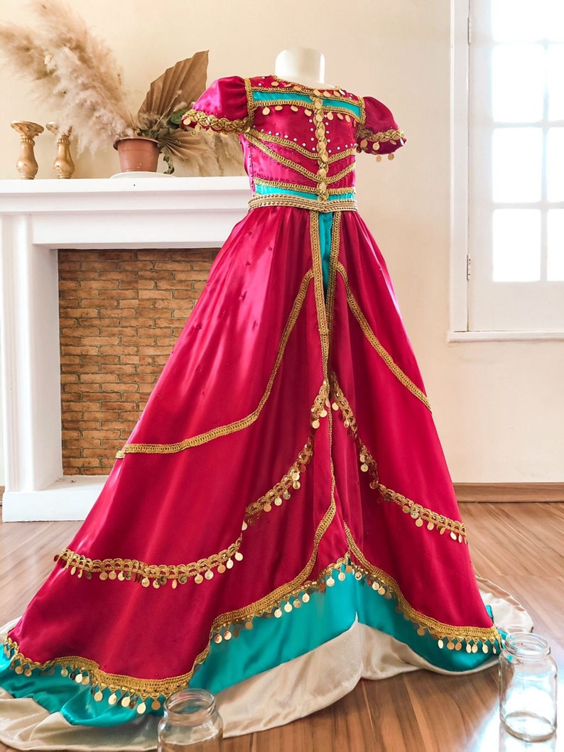 Disney Aladdin Inspired Jasmine Princess Costume Set Birthday Etsy