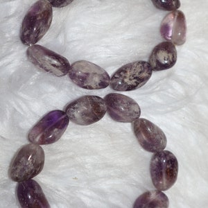 Amethyst Tumbled Beads Stretchy Bracelet