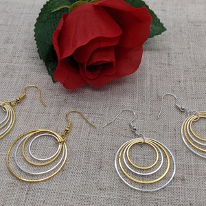 40th Birthday Hoop Earrings - Four Hoops for Four Decades - Unique Handmade Gift, handmade jewelry, minimalist