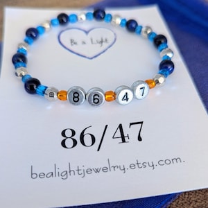 86 47 bracelet, anti-Trump, human rights, dissent,  pro-equity, empowerment,  democracy, protest, not my president, FDT, stackable, impeach