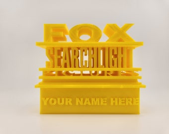 20th Fox Searchlight Pictures Logo | Personalized Name 3D Printed Gift | Customizable Twentieth Century Toy | Movie Style Sign | Decor