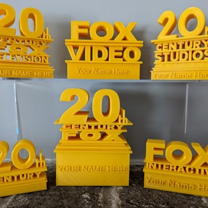 20th Century Logos | Customizable Twentieth Television Fox Studio Interactive Video Statue | Personalized Name Décor | Movie Style Sign