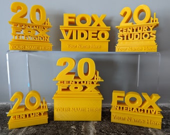 20th Century Logos | Customizable Twentieth Television Fox Studio Interactive Video Statue | Personalized Name Décor | Movie Style Sign