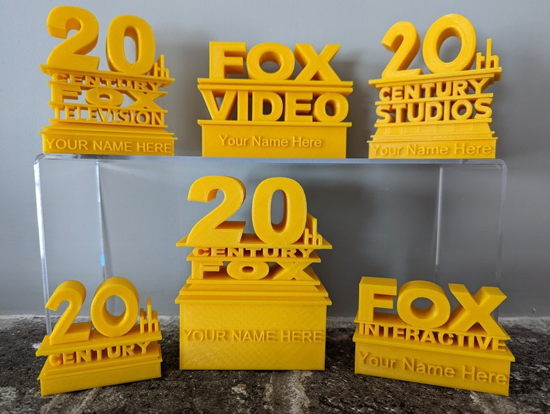 20th Century Logos Customizable Twentieth Television Fox Studio Interactive Video Statue Personalized Name Décor Movie Style Sign 画像 1