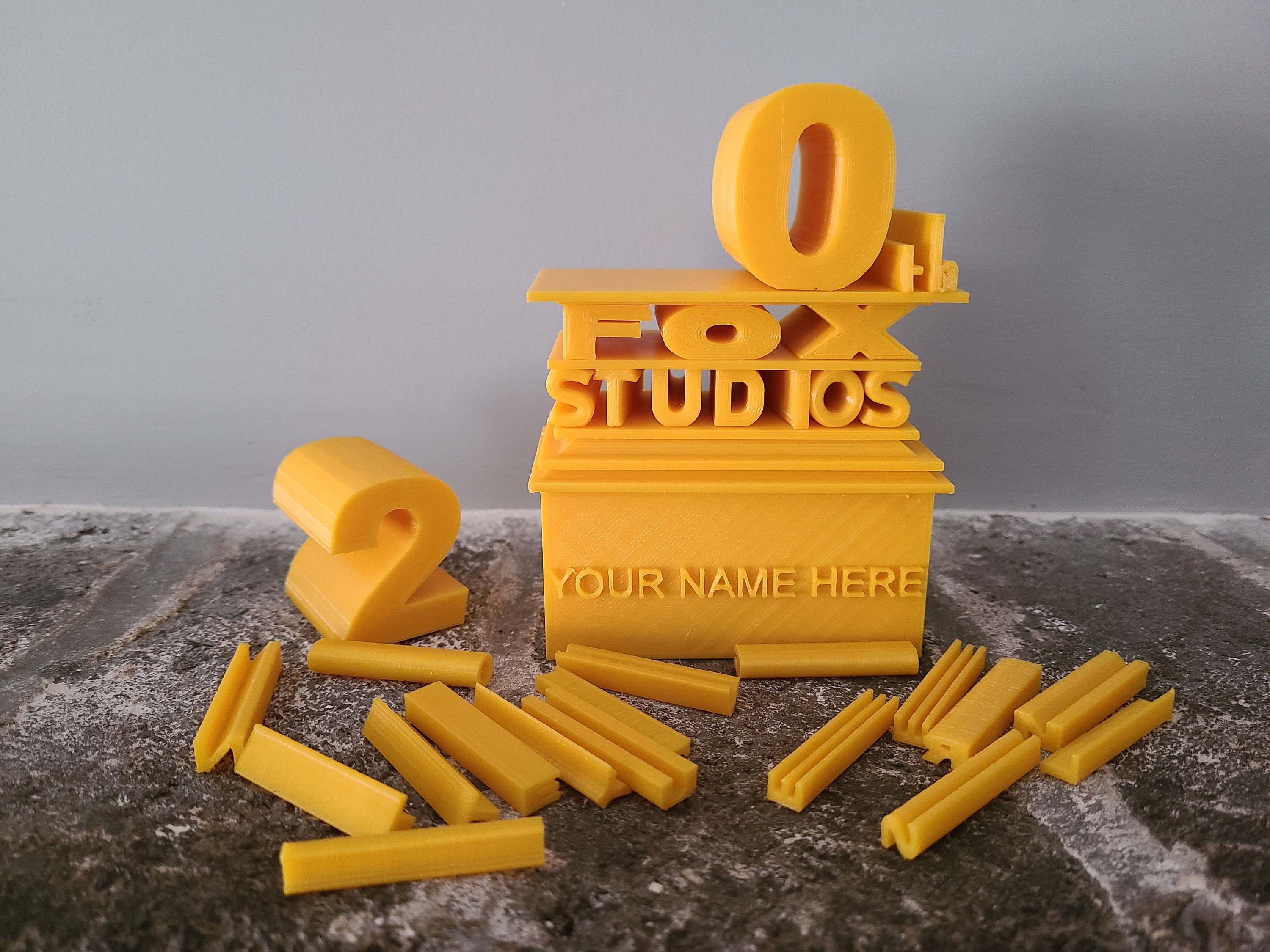 20th Century Fox Style Logo 3D Printed Puzzle W/alphabet and 