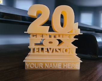 20th Century Fox Television Logo | Customizable Twentieth Century 3D Printed Toy | Personalized Name Gift | Movie Style Sign | Geek Present
