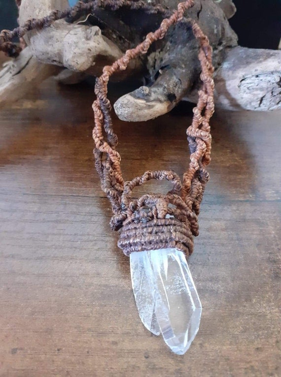Macrame Stone Wrap Necklace
