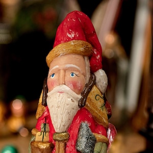 American Folk Art Christmas Santa Collectibles Hand Carved and Hand Painted Figurines 2022 Winter Pine Santa