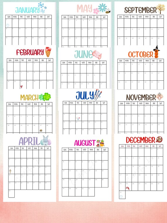 Free Printable Children S Calendar 2023 Pdf Download