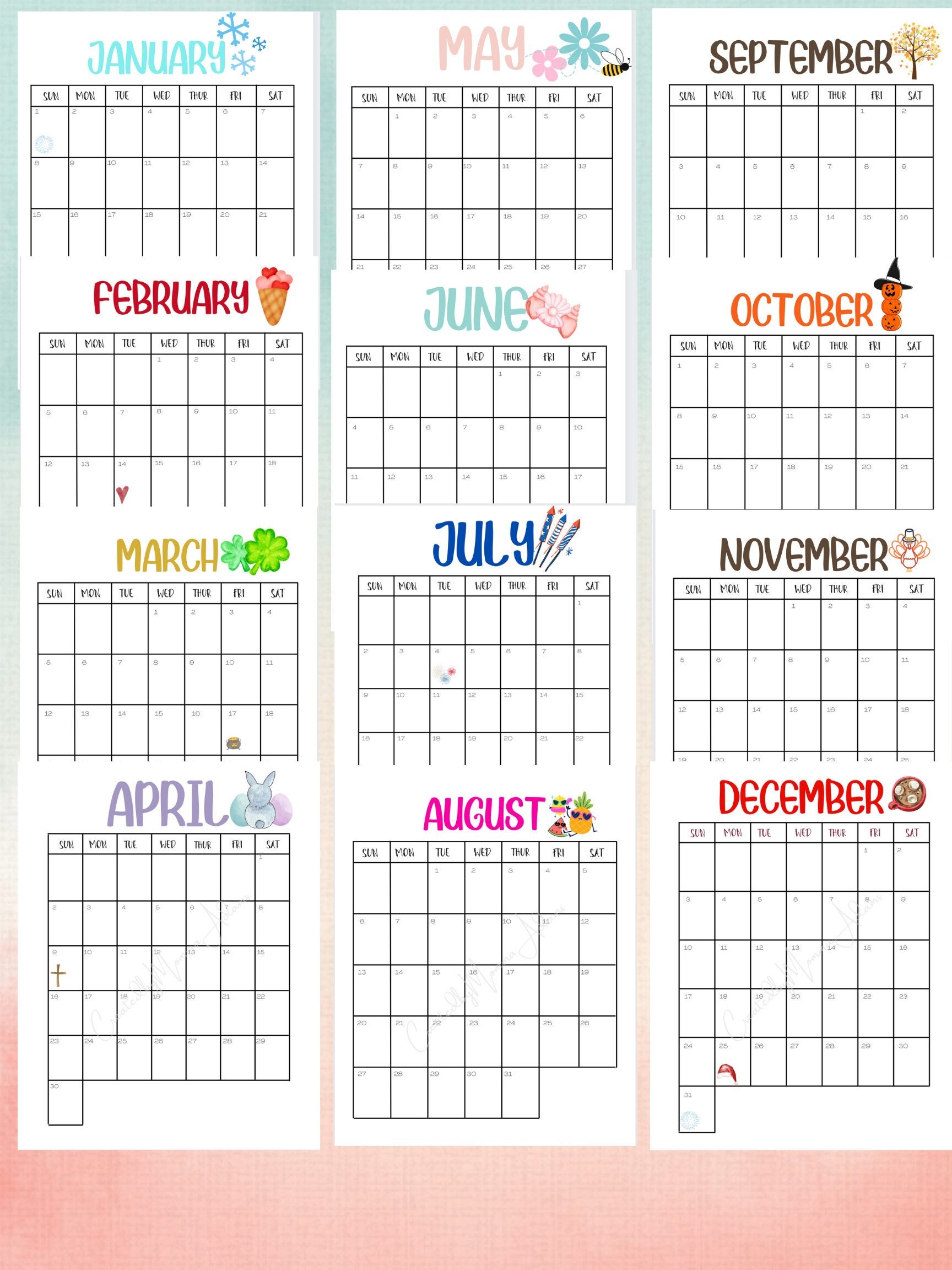 printable-children-s-calendar-2023-calendar-digital-download-etsy