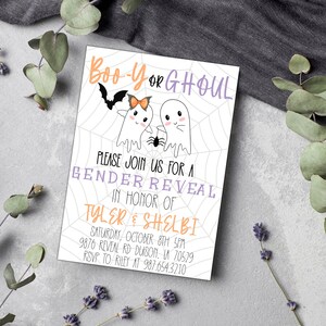 Editable Halloween Gender Reveal Invitation Instant Download - Etsy