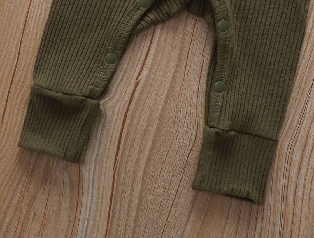 Army Green Baby Outfit Gender Neutral Baby Clothes Ribbed Etsy