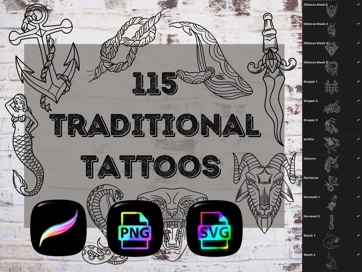 Traditional tattoo flash - Etsy 日本