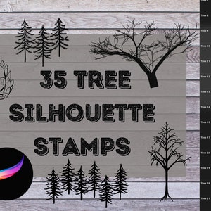 ProCreate Tree Silhouette Stamp Pack - Best Value Tree Brush Bundle for iPad | For Cards, Tattoos, Maps, & as a drawing tool!