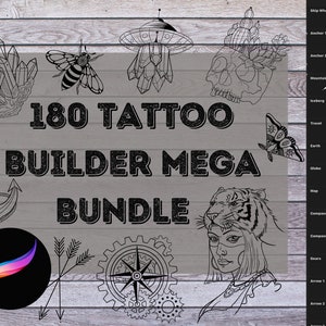 ProCreate Tattoo Builder MEGA Stamp Pack Bundle | Tattoo Brushes for iPad - Tattoo Flash - Ultimate Bundle