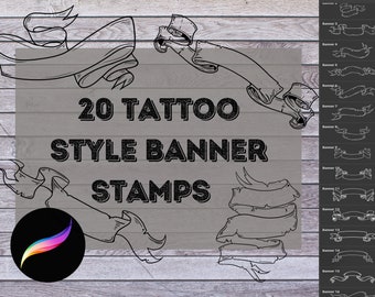 ProCreate Tattoo Banner Stamp Pack - Brushes for iPad