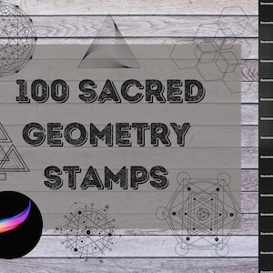 Pakiet stempli do tatuażu ProCreate Sacred Geometry - zestaw pędzli na iPada | Geometria do tatuaży, kart, kolorowanek i nie tylko!