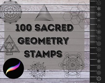 ProCreate Sacred Geometry Tattoo Stamp Pack - Brush Bundle for iPad | Geometry for Tattoos, Cards, Coloring Pages & More!