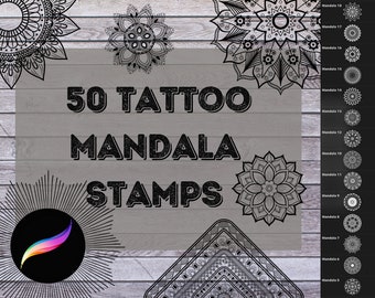 Procreate Tattoo Mandala Stamp Pack - Brush Bundle for iPad
