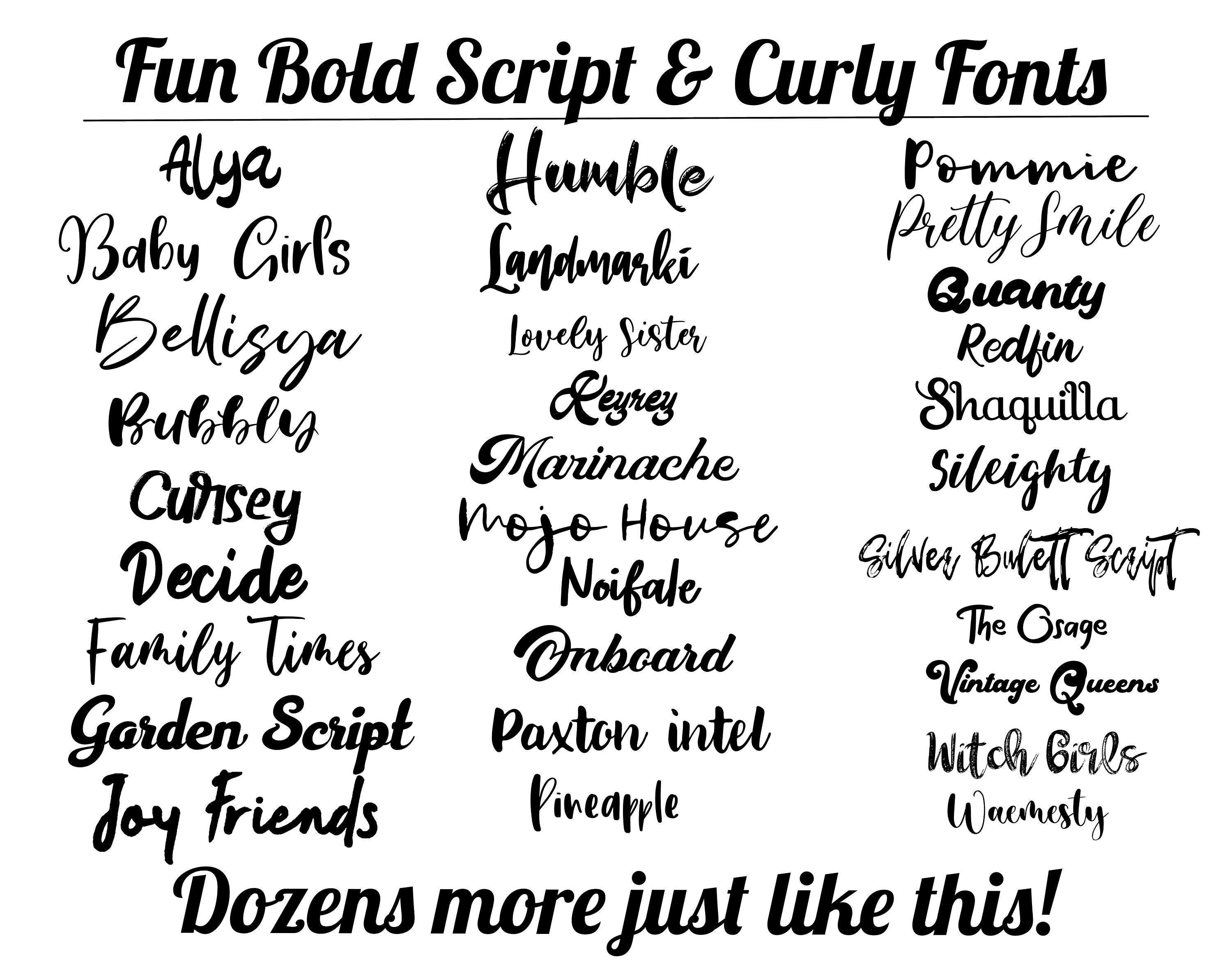 600 Fonts for ProCreate Script Bubble Bold Boho Etsy