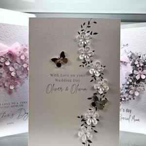 Personalised Wedding Card, Handmade Wedding Card, Keepsake Personalised Card, Daughter & Son Wedding,  Friends Wedding Card