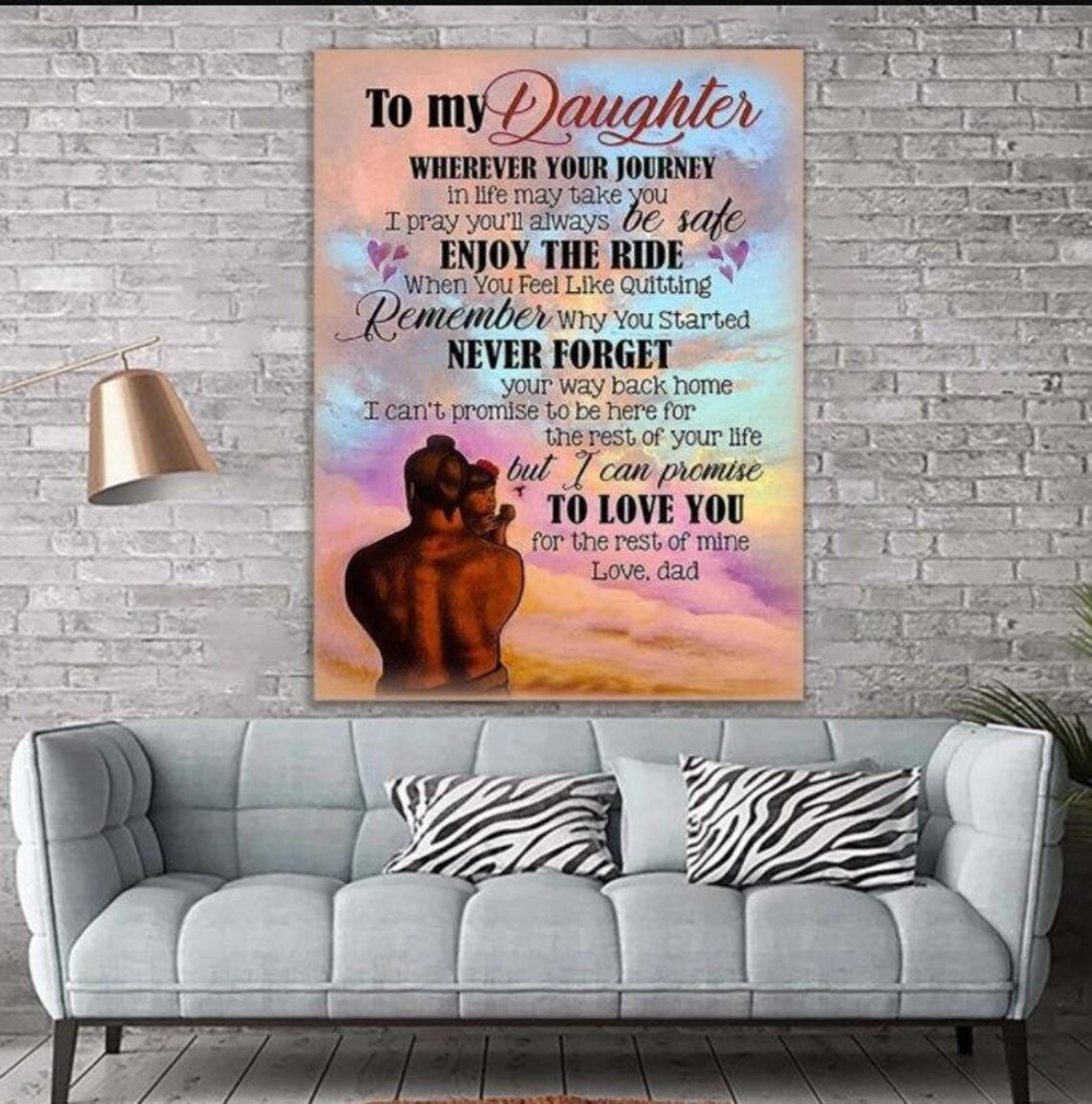 Personalized To My Daughter Canvas Wall Art To Love You For Etsy