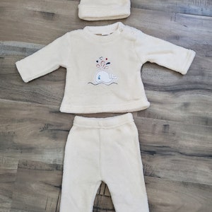 Traje de bebé de 3 piezas, ropa de bebé infantil, ropa de invierno para recién nacido con camisa, pantalón y sombrero, traje de bebé estilo cálido bosque, regalo de Baby Shower