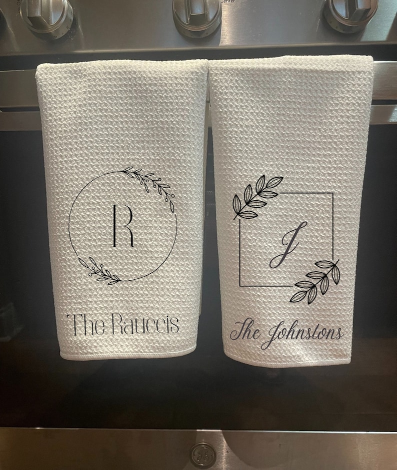 Personalized Kitchen Towel Personalized Dish Towel Wedding Gift Custom