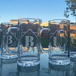 Glass Mug, Custom Glassware, Personalized Beer Mug, Home Bar, Engraved Gift, Best Man, Groomsman, Man Cave, Dad, Housewarming, Father's Day