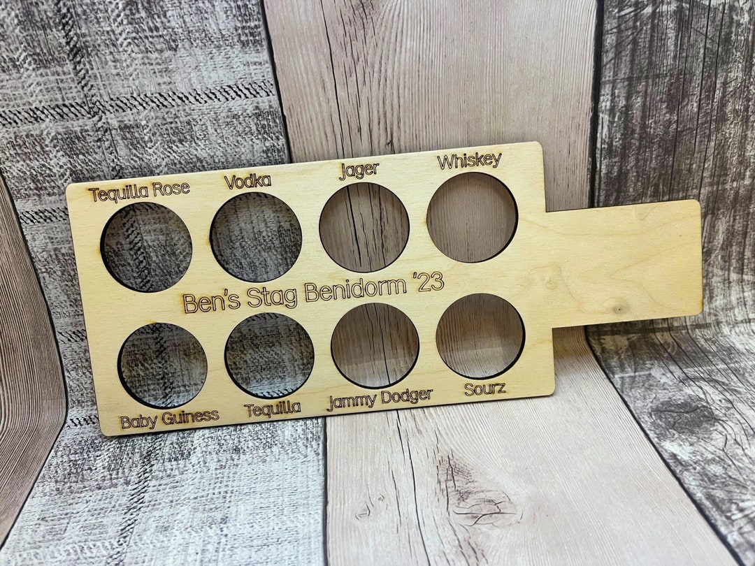 Shot Paddle Drinks Holder Cup Holder Wooden Drink Holder Etsy UK