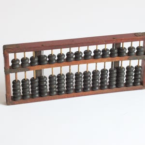 Chinese Huanghuali wooden Suanpan counting frame with beads | Abacus, ca 19th
