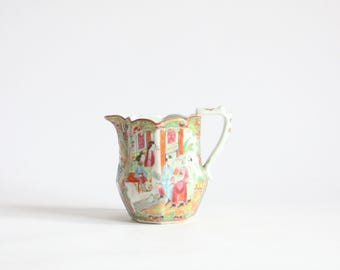 19th Century Famille Rose Mandarin Porcelain Milk Jug