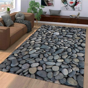 Colorful Scattered Stones, Mat, Floor Mat, Gray Rug, Stone Rug, Mat, Flooring Art Mat, Pastel Pebbles Bath Mat, Stone Rug, Rocks Carpet Rugs