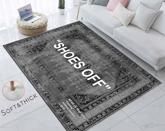 Shoes Off, Shoes Room, Hypebeast Decor, Sneakerhead, Sneaker Rug, Custom Rug, Gift, Birthday Gifts, Gifts For Yourself, Personalized Gifts