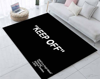 Keep Off Rug, Zwart Keep off, Fan Carpet, Area Rug, Designer Rug, Gepersonaliseerd cadeau, Keepoff, Custom Rug, Boy Room Decor Rug, Rug, Cool Rug