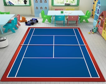 Tennis Court, Outdoor Field, Sport Exercises, Sport Rug, Tennis, Tennis Fan Rug, Tennis Clup Floor Rug, Tennis Carpet, Designer Rug, Sport