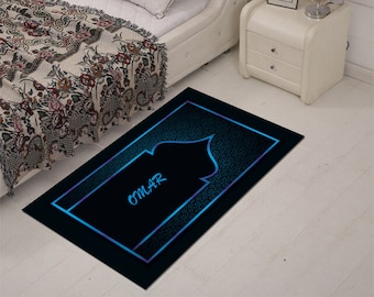 Personalized Prayer Rug, Turkish Velvet Muslim Prayer Mat