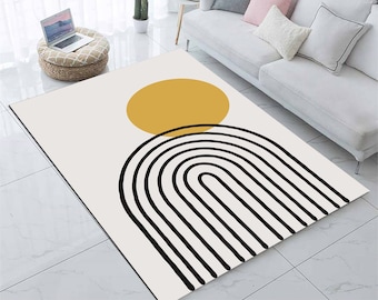 Abstract Art Area Rug, Minimalist Art Rug, Abstract Floor Mat minimal Rug  Bedside Rug, Contemporary Living Room Rug, Mid Century Modern Rug
