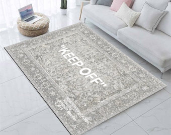 Off White Rug, Off White, Keep Off, Keep Off Rugs, Keep, Off, Living Room Rugs, hypebeast rug, Cool Area Rug, Personalized Rug, Offwhite Rug