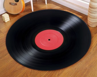 Circle Rugs, Round Modern Rugs, Record Round Rug, Popular Rugs,Floor Rugs, Album Rug, Music Rug, Small Rug, Entry Rug, Doormat,Music Fan Rug